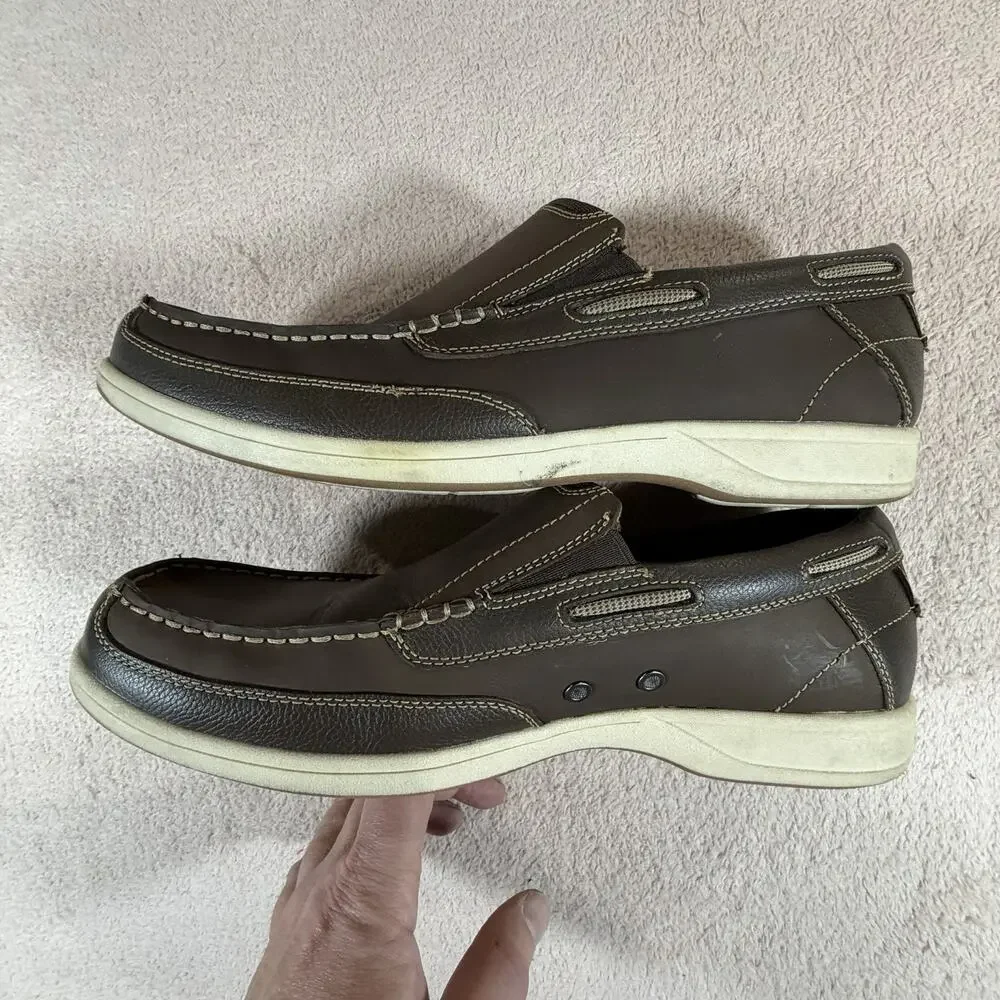 Florsheim Lakeside Slip On Men 12M Leather Moc Toe Shoes